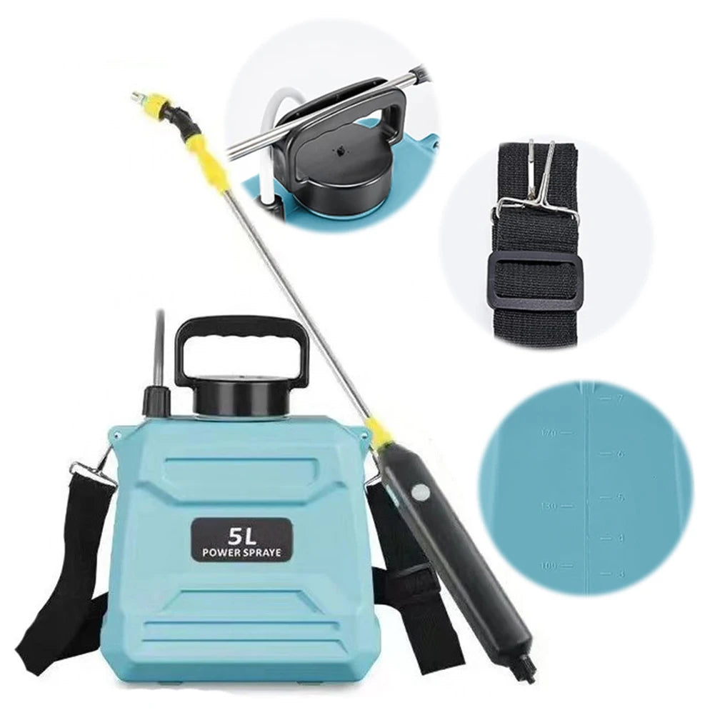 5L Shoulder Sprayer Automatic Sprayer Bottle USB Rechargeable Garden Water Sprayer Lawn Sprinkler for Glass Cleaning