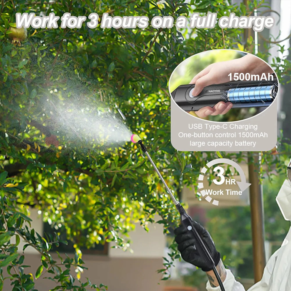 5L Shoulder Sprayer Automatic Sprayer Bottle USB Rechargeable Garden Water Sprayer Lawn Sprinkler for Glass Cleaning